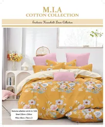 Yellow Premium Micro Cotton King Size Bedsheet With 2 Pillow Covers