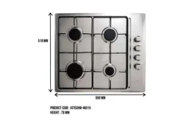 SS 4 BURNER ROUND GAS COOKER HM-46015