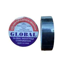 Durable Global Black PVC Insulating Tape 10Y Roll 10 Pcs for Wire Protection Electrical Use Wiring and Repair