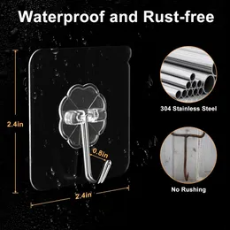 3 Pc's Adhesive Hooks,Adhesive Wall Hooks,Sticky Hooks,Hooks for Walls No Damage,Clear Hooks for Walls No Damage ,Stick 