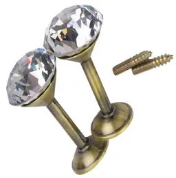 UNIQUELLA Pack of 2 Crystal Designed Diamond Curtain Hooks Curtain Buckle Wall Hold Backs Decorative Tiebacks Bronze Ant