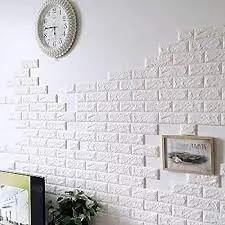 3D STICKER BRICK WHITE 70*77CM ZW-01