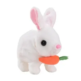 Hopping Rabbit Interactive Electronic Pet Plush Bunny Toy with Sounds and Movements Animated Walking Wiggle Ears Twitch 