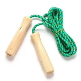 Skipping Rope - Polyester & Wood Skipping Rope Wooden Handle Skipping Rope 2.5M for Students Fitness Training Sport Game