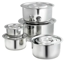 My Home 5 Pcs Stainless Steel Stock Pot Set with Lids