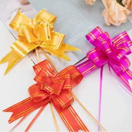 12mm Small Pull Bow 10Pcs Flower Paper Ribbon For Gift Wrap & Wedding Decoration Gift Pull Ribbons Flower Wrappers Car D