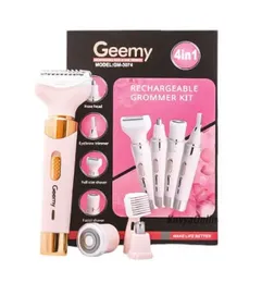 GM-3074 Geemy Rechargeable 4-in-1 Nose and Hair Trimmer – Full Body Grooming Kit for Women and Girls
