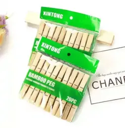 20pc Cloth drying bamboo clips cloth hanger rope holder