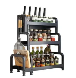 New Arrivals Kitchen Spice Rack Plastic Shelf Storage Organizer Multipurpose Countertop Rack for Home and Kitchen