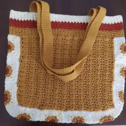 Handmade crochet tote bag.