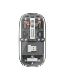 WIWU Crystal Transparent Magnetic Wireless Mouse – Ergonomic Silent Mouse with Dual Mode Bluetooth & 2.4G Connection