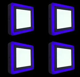 (12+4) 16 Watt LED Side Blue (4W) and White (12W) Square Surface Panel Light Ceiling 3D Effect Lighting (Double Color)