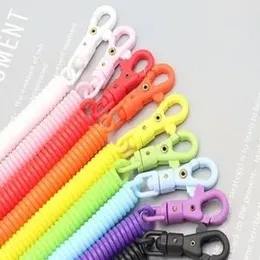 Spring Spiral Retractable Keyring Clips Spiral Stretch String Keyring Keychain Key Ring for Keys Nail Clippers