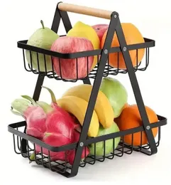 Home storage 2 tier rack / kitchen storage rack fruit basket