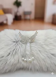 Pearl Hanging Stone Steel Hair Pins Elegant Bridal Hair Accessories