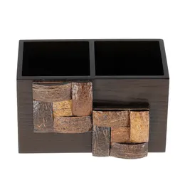 COCKTAIL Fancy Wooden MDF Spoon Holder with 2 Sections | Cutlery Stand for Dining Table and Kitchen | Multifunctional Or