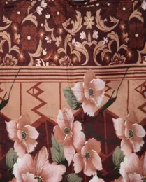 6×5 Brown & Pink Floral Patterned Fleece/Mink Blanket