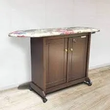 Iron table with cupboard with power code