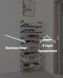 8 Tier Stainless Steel Shoe Rack