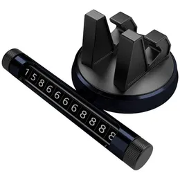 Temporary Parking Sign, Mobile Number Plate, Universal Car Phone Holder, Rotating Parking Number Plate Black