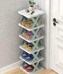 Xshaped Plastic Shoe Rack 6 Tier