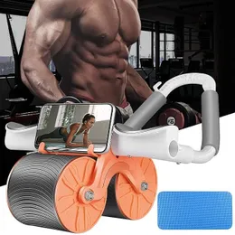 Ab Roller Wheel Exercise with Elbow Support, Automatic Rebound Abdominal Wheel, Plank Abs Roller Workout for Home Gym Fi