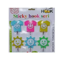 9 Pcs Strong Sticking Hook Wall Hanger - PP+PVC Seamless Adhesive Nine Hook Bathroom Home Sucker Household Hook Set