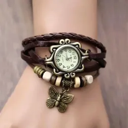 Antique Women Watch Leather Wrapped Bracelet Women Quartz Wristwatch Ladies Clock Gift Watch