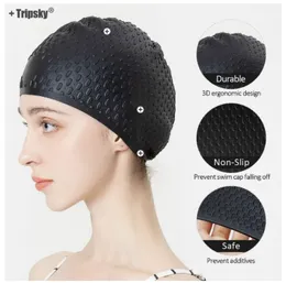 Conquest Silicone Long Life Waterproof Cap For Adults & Kids (Unisex) - Swimming Cap for Men Swim Caps for Men Swimming 