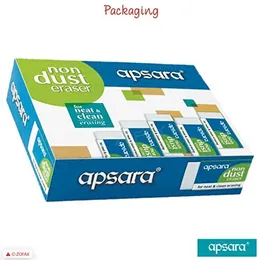 Apsara Non Dust Eraser Regular | Erases Gently | No Paper Damage | Soft &amp; Smooth | Residue sticks to eraser | Use fo