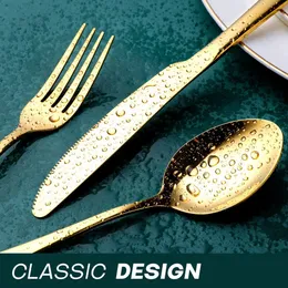 Premium Cutlery Set 24 Pcs with Oval Shaped Stand Beautiful Stylish Oval Designed Cutlery Sets (Gold)