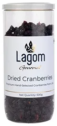 Lagom Gourmet Dried Cranberries 500g | Gluten Free | Vegan | Plant Based | Non GMO | Cranberry Dry Fruit