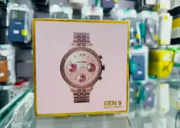 Luxury GEN 9 Golden Round Screen Smart Watch for Female Waterproof Diamond Smart Watch Heart Rate Monitor SmartWatch 202