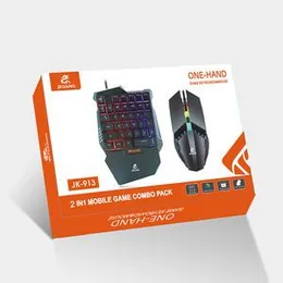 JEQANG JK-913 One-Hand Gaming Keyboard & RGB Mouse Combo