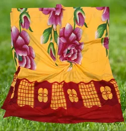 Bright Yellow and Red Design Bedsheet – Size 6×5