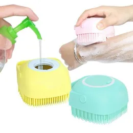 Silicone Body Brush Shower Scrubber with Shower Gel Dispenser Function, Soft Silicone Bath Massage Body