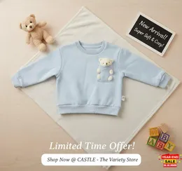 COZY CUB Baby Boy/Girl Bear Patched Pocket Pullover Size - 9-12 months