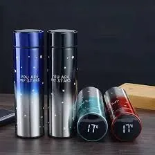 Star Printed Temperature Water Bottle | Smart Vacuum Insulated Thermos Water Bottle | Water Bottle with LED Temperature 