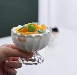 Tulip glass dessert bowls/cups with feet, bowls/cups for dessert, ice cream, sundae, fruit salad