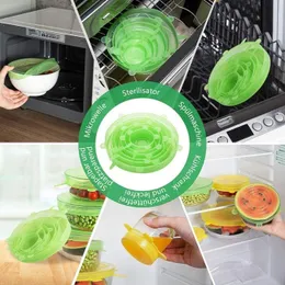 Silicon Reusable Cover Lid Seal for Utensils Stretchable Microwave safe Plastic Wrap, Alternative for Storage Pails and 