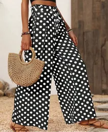 SHEIN LUNE Polka Dots Print Wide Leg Pants  Size - XL