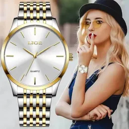 New luxury stainless steel chain quartz analog wrist watch for ladies gold /silver & Two Tone women girls watches Diamon