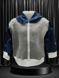 Grey and Navy Blue Kids Zip-Up Hoodie – Soft Fleece Hooded Jacket