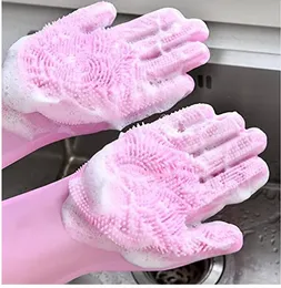 Multi Functional Silicone Glover (2 Gloves) - Reusable Silicone Dish Washing Hand Gloves For Car Washing, Bathroom Clean
