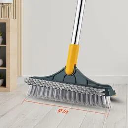 Floor Scrub Brush, 3 IN 1 Scrubbing Brush with Long Handle, 47 IN Long Handled Scrubbing Brush Bathroom Grout Brush with