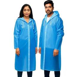 Allextreme EVA Waterproof Unisex Rain Coat Hooded Full Sleeves Outdoor Men, Women, Boys & Girls Rainwear Poncho Raincoat