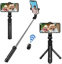 XT-02 Extendable Selfie Stick Tripod – 3-in-1 Aluminium Bluetooth Monopod with Wireless Remote for iPhone & Android Smar