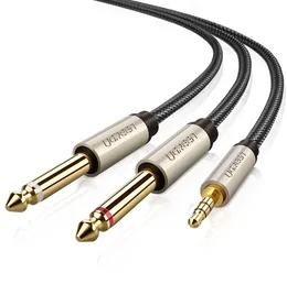 UGREEN 2 Meter 3.5mm TRS to Dual 6.35mm TS Audio Cable (Gray) – AV126 - 10615