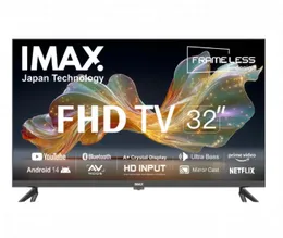 IMAX 32 Inch 4K Smart Android 14 Bluetooth FHD LED Frameless TV