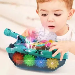 Transparent Gear Toy Tank Mechanical Battery Operated Racing Car
